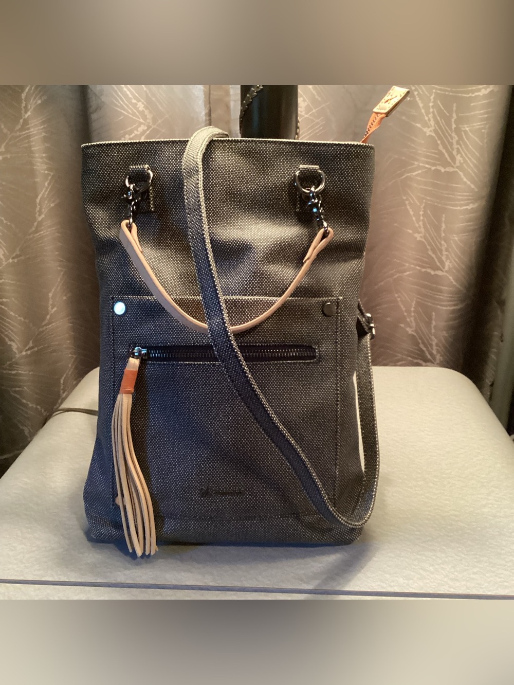 Sherpani Multi Functional Canvas Tote Crossbody w/removable handles,many pockets